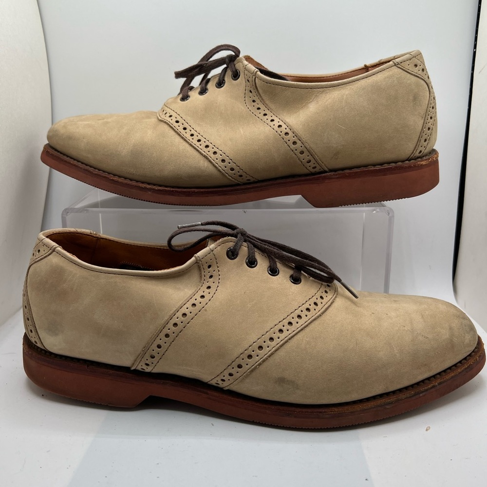 Allen Edmonds Sz 9.5 A Corporate Casuals Tan Suede Vibram Gumlite Oxfords